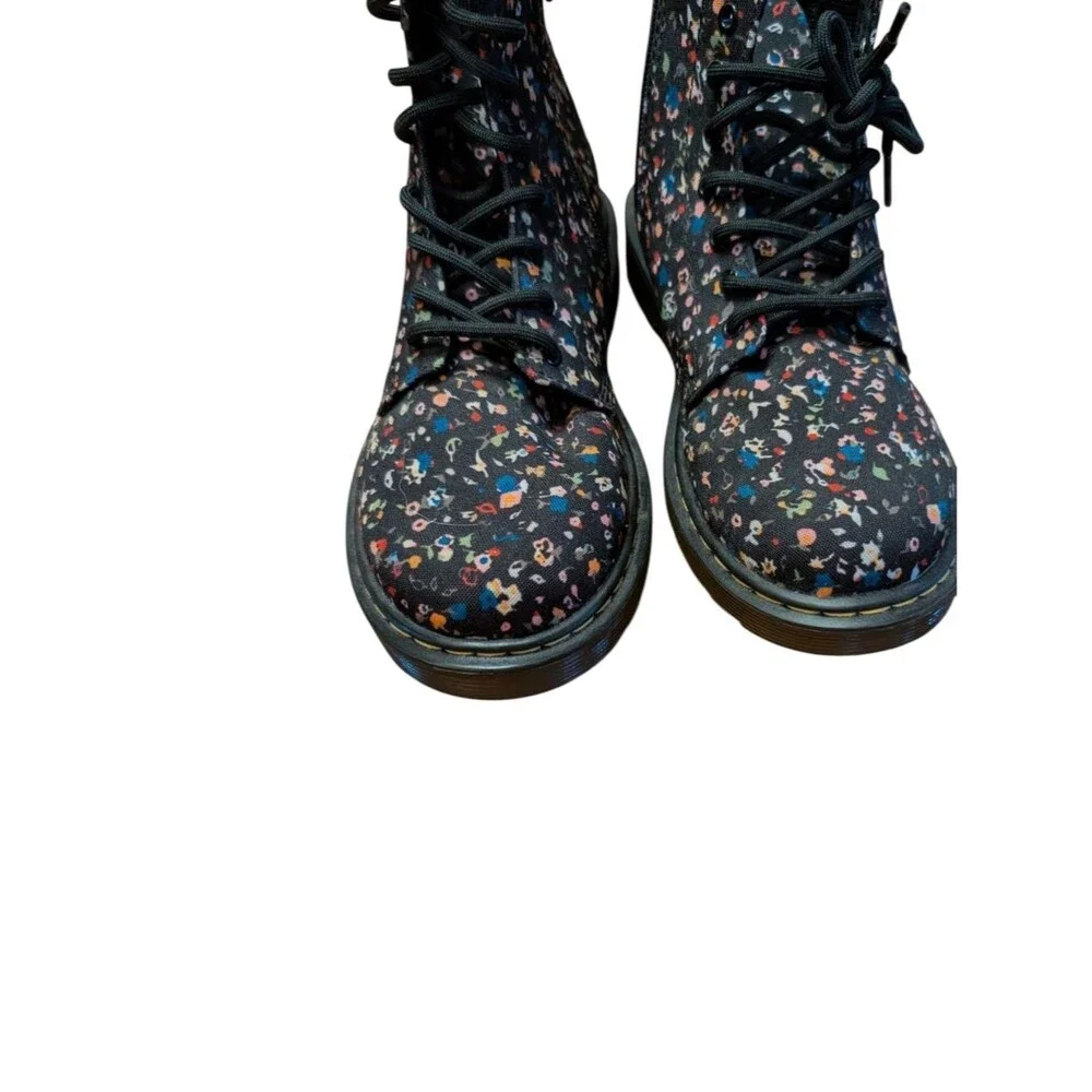 Dr. Martens Delaney Canvas Floral Print boots size 4 US 90s Grunge combat youth